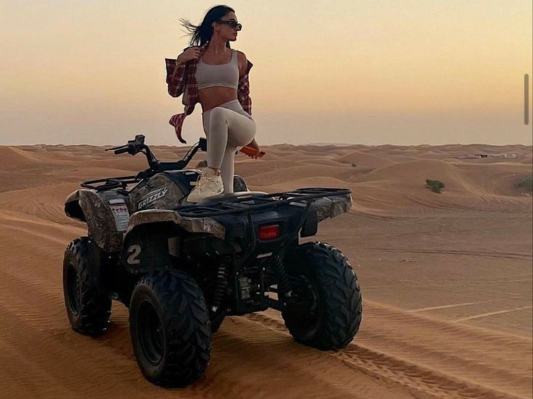 Evening desert safari with quad bike